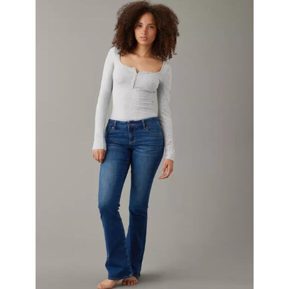 American Eagle Outfitters Denim - American Eagle Jeans 16 Curvy Lowrise Kick Bootcut Next Level Blue Denim NEW
